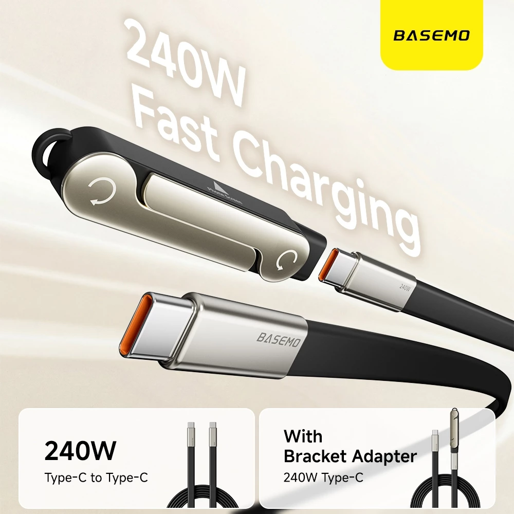 Carregador 240W 2 em 1 Suporte Dobrável Cabo Tipo C Tablet e Telefone