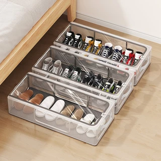 Caixa Organizadora De Sapatos Transparente Empilhável Com Tampa Articulada em Oferta na Shopee