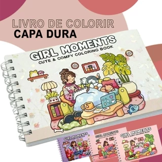 Livro de Colorir Girl Moments 180g Capa Dura Coloring Book Estilo Desenhos Para Colorir Cadernos em Oferta na Shopee