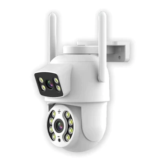 Câmera De Segurança Lente Dupla ICSEE IP66 Wi-Fi 360° Sensor Movimento Visão Noturna 2 em 1 Fixa + Giratória em Oferta na Shopee