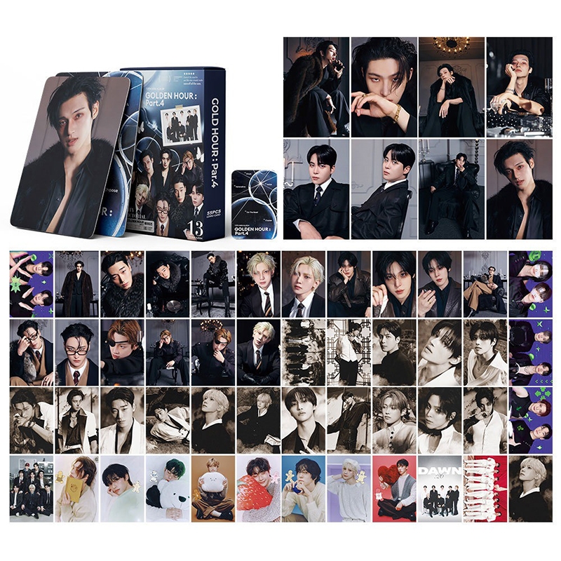 55pcs/box ATEEZ Photocards BAD GOLDEN HOUR : Parte . 5 Álbum LOMO
