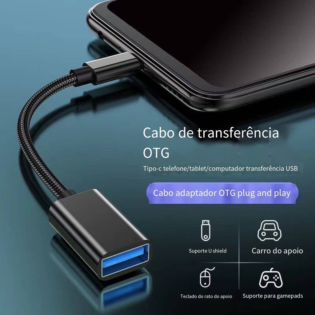 O cabo adaptador OTG USB 3.0 para Micro USB V8 pode conectar o teclado ...