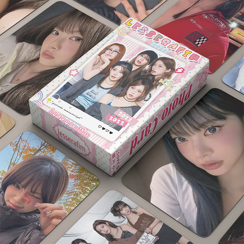 LE SSERAFIM ユンジン トレカ shopee kpop merch 50 Pçs/Caixa Le sserafim Cartão Laser ChaeWon Eunchae Kazuha