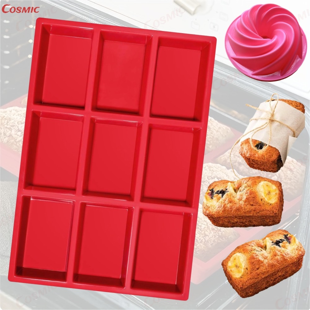 Torrado molde Retangular de para Bolos Biscoitos e Chocolate com 9 Furos ；Livre de BPA; Amigável ao ambiente-CO