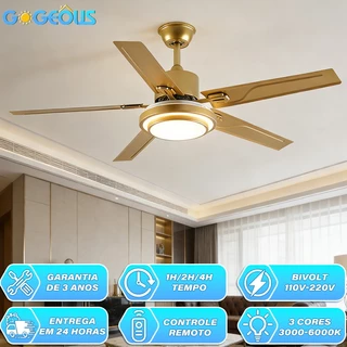 110V-220V Ventilador de Teto com Lâmpada e com Controle 42/48/52in em Oferta na Shopee