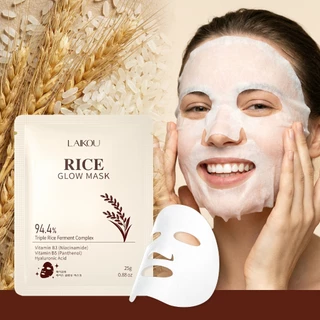 Máscara LAIKOU Rice Glow-Em Folha Ultrahidratante E Iluminadora Com Fermento Triplo De Arroz 94.4 % Niacinamida em Oferta na Shopee