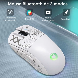 Uniwity Mouse Sem Fio Recarregável com Bluetooth, RGB e Design Ergonômico – Conforto e Estilo