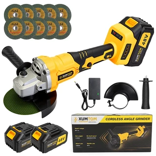 Esmerilhadeira Lixadeira Angular Eletrica Brushless 4.1/2 10500rpm COM 2 Bateria 48V De Litio 10 Láminas De Serra em Oferta na Shopee
