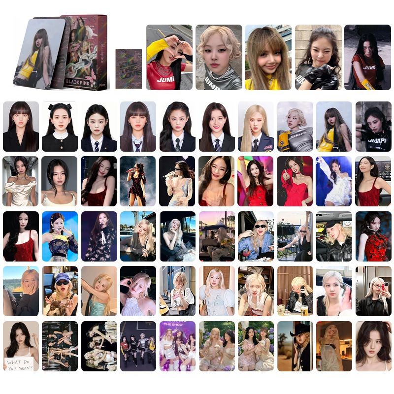 55 Pçs/set BLACK-PINK Photocards JENNIE RUBY Como JENN LOMO Cartão