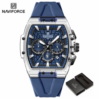 NAVIFORCE 6113 Novo Design Transparente Tonneau Masculino Quartzo Relógio Esportivo Impermeável em Oferta na Shopee