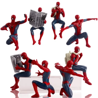 4 Pçs/Set 6cm Anime Os Vingadores Super-Herói Mini Homem-Aranha Ler Jornal Peter Benjamin Parker Figuras De PVC Modelo D em Oferta na Shopee