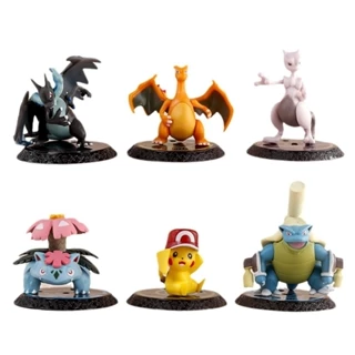 6 Pçs/Set 6-7cm Dos Desenhos Animados Anime Pokémon Charizard Mewtwo Venusaur Pikachu Blastoise Q Versão PVC Figuras De em Oferta na Shopee