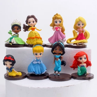 8 Pçs/Set 6-8cm Anime Dos Desenhos Animados Q Versão Princesa Figura Branca De Neve Cinderela Rapunzel Ariel Sereia Bell em Oferta na Shopee