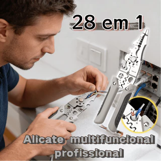 28 em 1 Kit Alicate de Crimpagem Multifuncional Profissional para Descascar e Cortar Fio para Eletricistas e Reparos