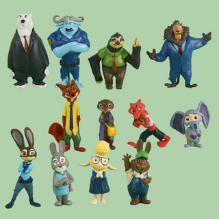 12 Pçs/Set 4-7cm Dos Desenhos Animados Anime Zootopia Q Versão Coelho Judy Hopps Fox Nick Wilde Chief Bogo Flash Elefant em Oferta na Shopee