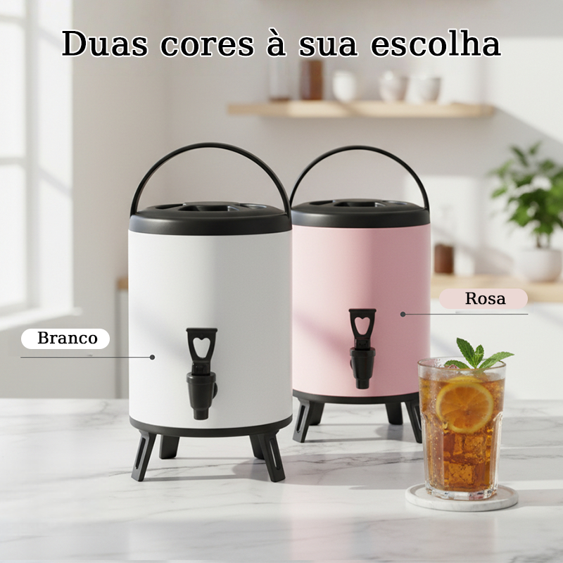 Garrafa Térmica Botijão Inox 6 ou 8 Litros com Torneira Café