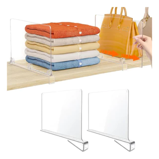 Kit 2 Acrílico Prateleira Divisor Closet Bolsas Armários 3mm Transparente em Oferta na Shopee