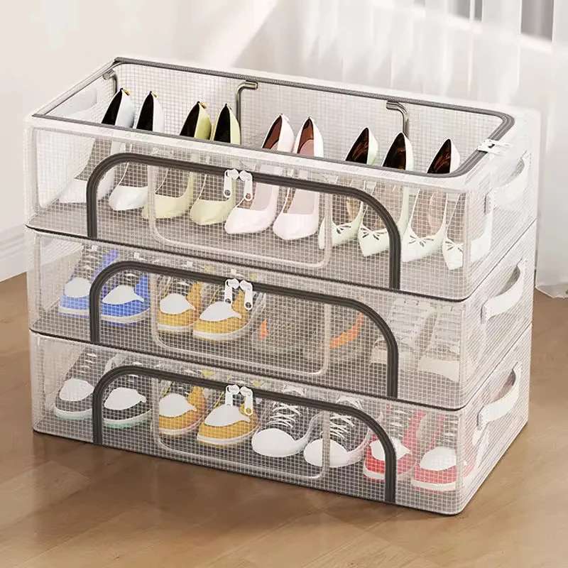 Caixas Organizadoras Para Tênis Sapatos Multiuso Empilhável Tampa Flip ...