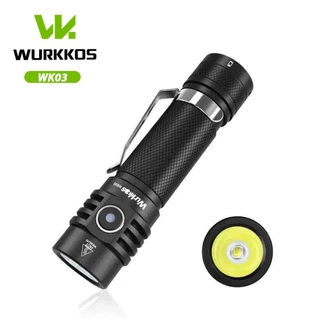 Lanterna De Alumínio Wurkkos WK03 1200LM 5V/2A USB-C Recarregável 18650 LED SST40 Com Indicador De Energia/ATR.
