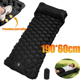 Colchão Automático Inflável Portátil Solteiro 190 cm Com Travesseiro Acampamento Camping Viagem Impermeável
