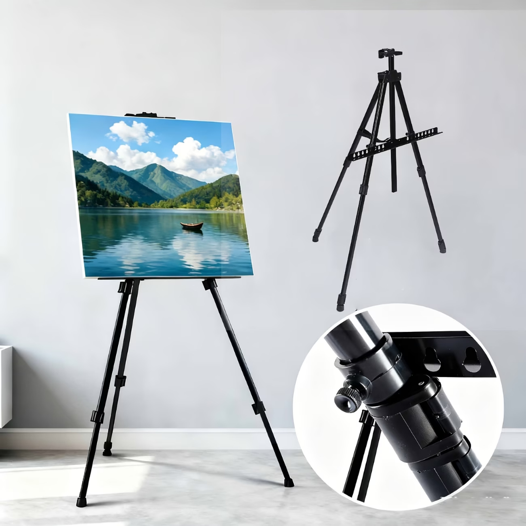 Cavalete Tripé de Pintura Profissional 1,60m/Dobrável com Bo