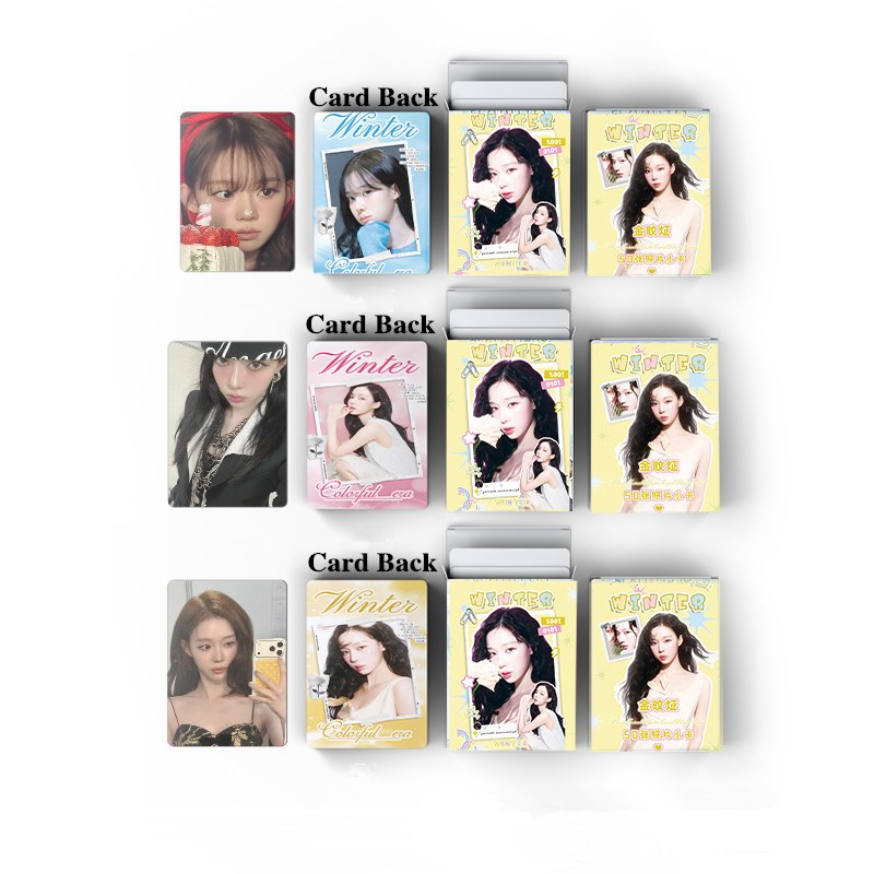 aespa winter KWANGYAパスポートセット 50pcs/box Aespa Winter Laser Card Cartões Fotográficos LOMO KPOP