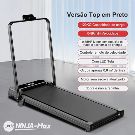 Esteira Ergométrica Elétrica 2.0HP Silenciosa Dobrável com Bluetooth 12km h Capacidade 120kg Uso Residencial (127V)