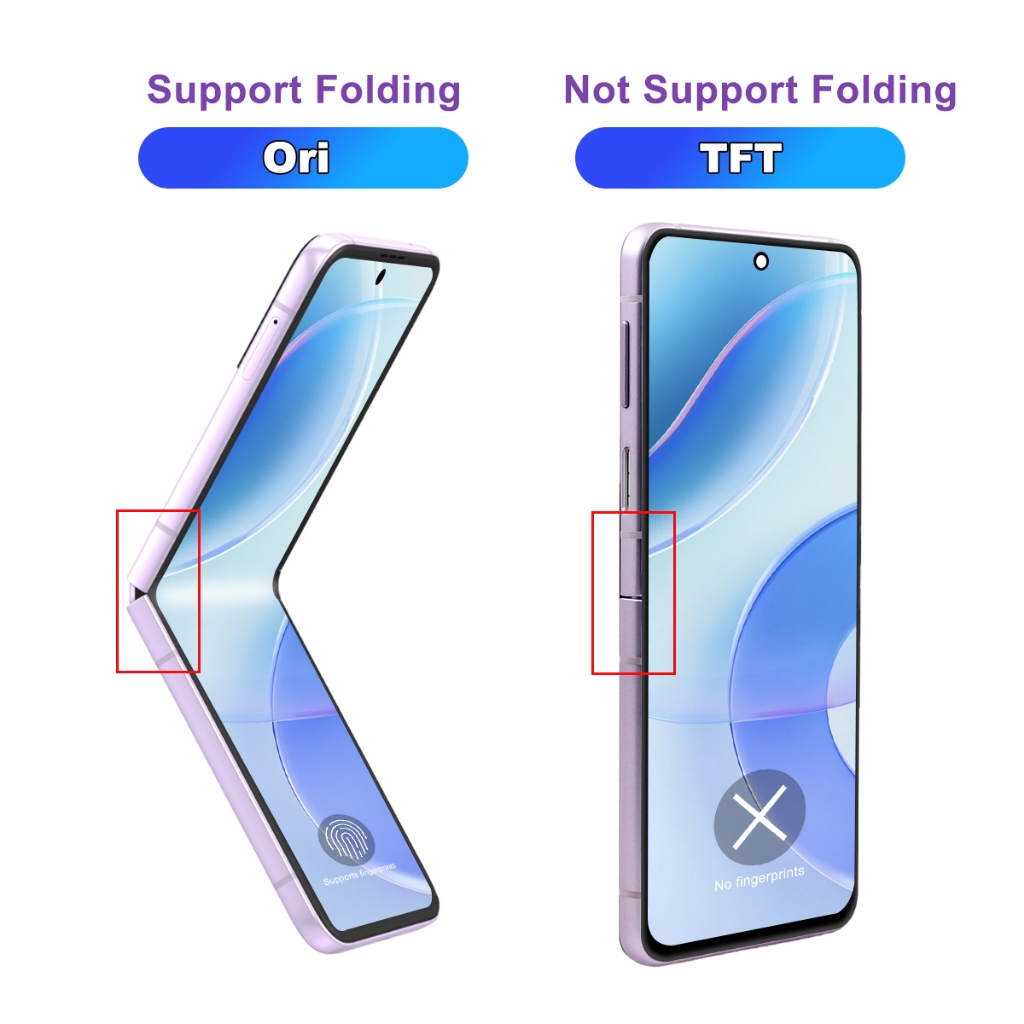 Material TFT-Não Dobrável Para Samsung Galaxy Z Flip5 Display LCD