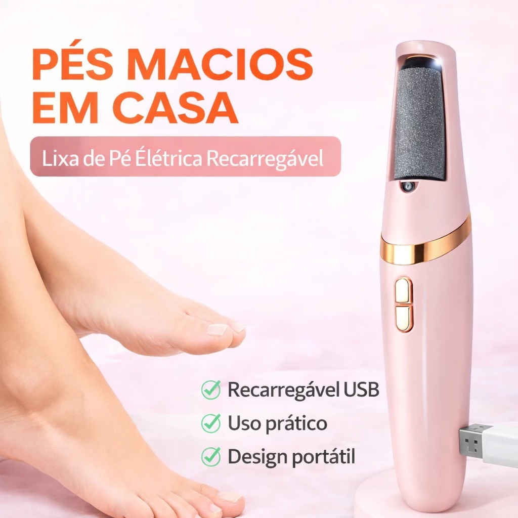 Lixa Elétrica Profissional para Pés - Recarregável Removedor de Calos ...