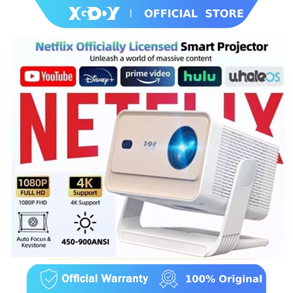 Projetor XGODY Gimbal N6 PRO 4K 900ANSI Foco Automático WiFi LED De Filme De Vídeo 2 +