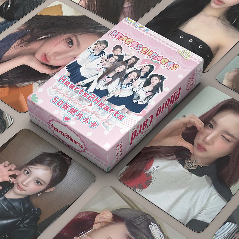 hearts2hearts h2h kpopmerch SHOPEE トレカ 50 Pçs/Caixa Hearts2Hearts H2H Cartão Laser Photocard Holograma