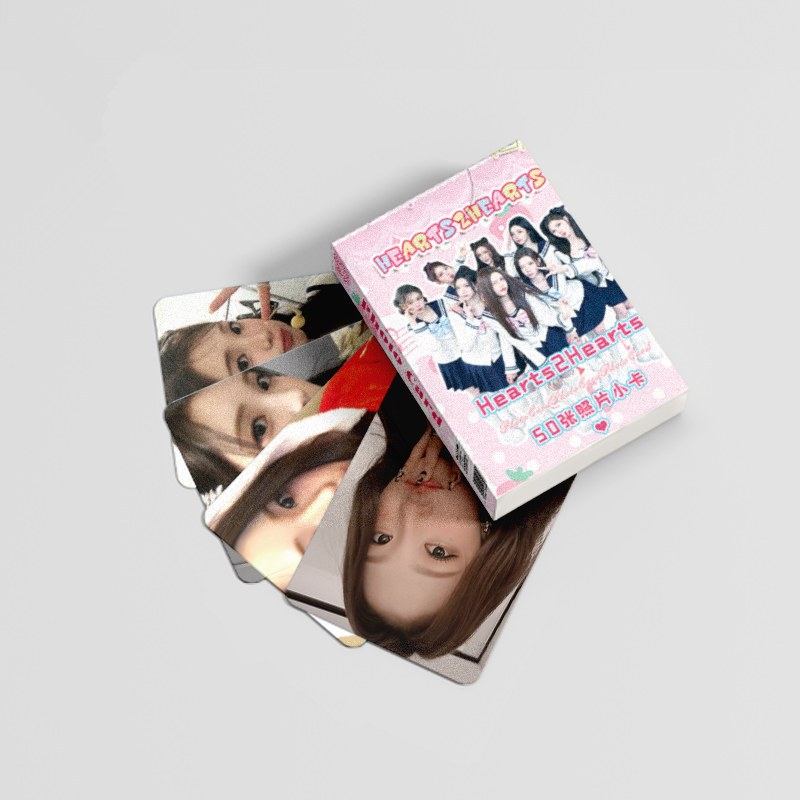 50 Pçs/Caixa Hearts2Hearts H2H Cartão Laser Photocard Holograma