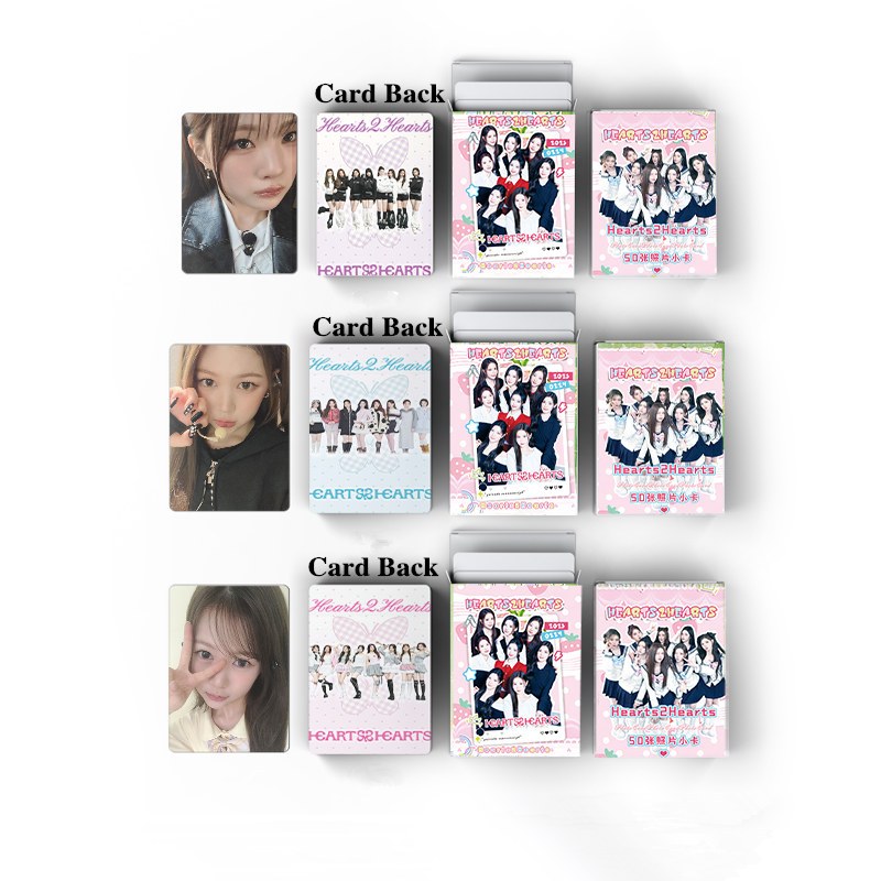 50 Pçs/Caixa Hearts2Hearts H2H Cartão Laser Photocard Holograma