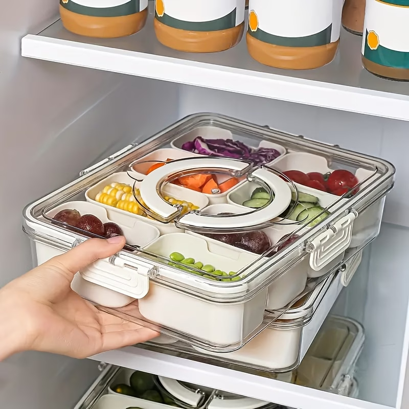 Pote Acrílico Luxo Multiuso Com 4 Ou 8 Divisórias Para Fruta