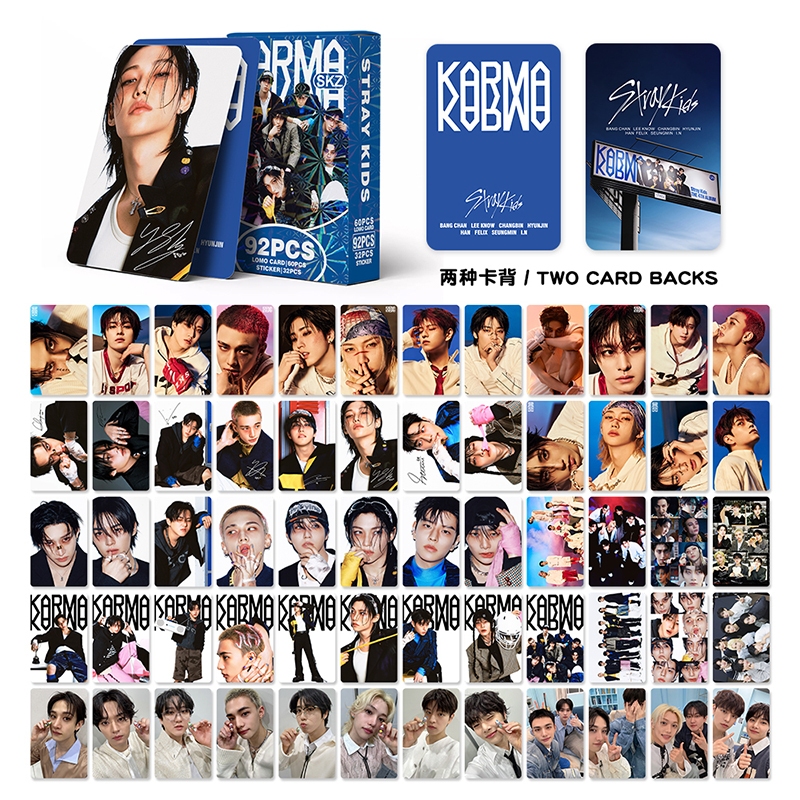 92 Pçs/Caixa Stray Kids Photocard KARMA Álbum LOMO Cartão Adesivo