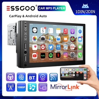 （Do São Paulo) ESSGOO 1 Din Car Radio 7 " Polegadas Tela Touch Screen MP5 Receptor Bluetooth FM Rádio De carro Autoradio