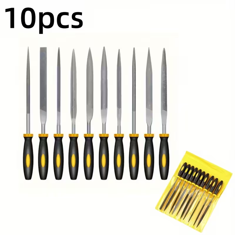 Conjunto de Limas de Aço Profissional 10 Peças Madeira Metal Joias com ...