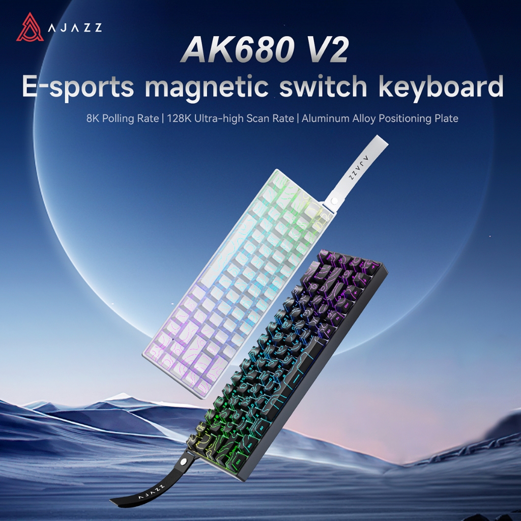 Teclado Para Jogos AJAZZ AK680V2 HE RGB Personalizável E-Sports 68