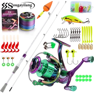 Sougayilang 1.8m 2 Seções Vara De Pesca Giratória Modelo 1000-5000 5.0: 1 Carretel Giratório Para