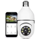 360 ° KiT 4 Câmera IP Wi-Fi Com Suporte Para Luminária, Zoom PTZ, Full HD, Visão Noturna