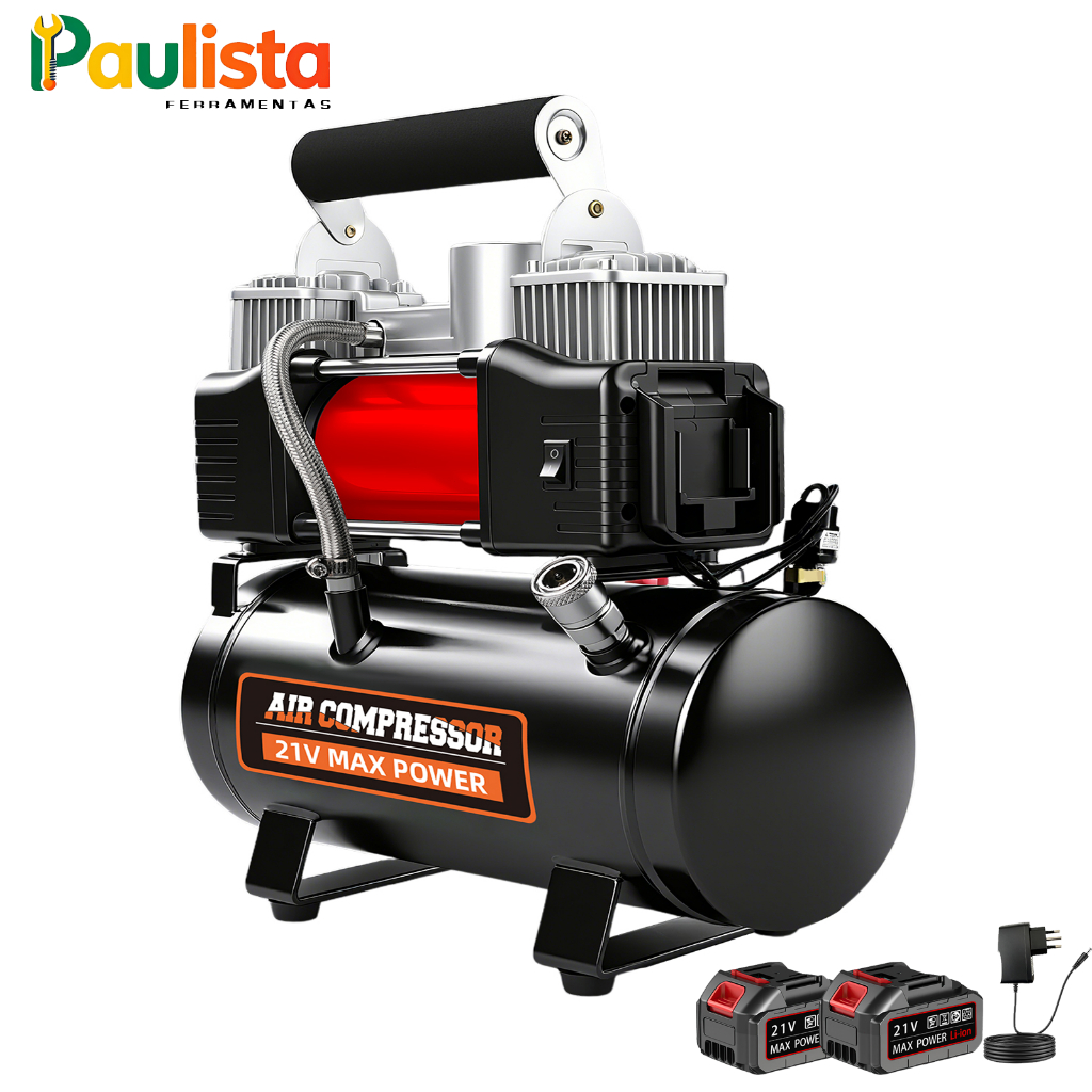 compressor De Ar Portátil , Bomba Elétrica 3L , 21V , 7.0 Bar | Shopee ...