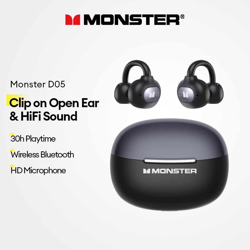 Monster D05 Fones De Ouvido Bluetooth Sem Fio Clip-on Open-Ear Com Som ...
