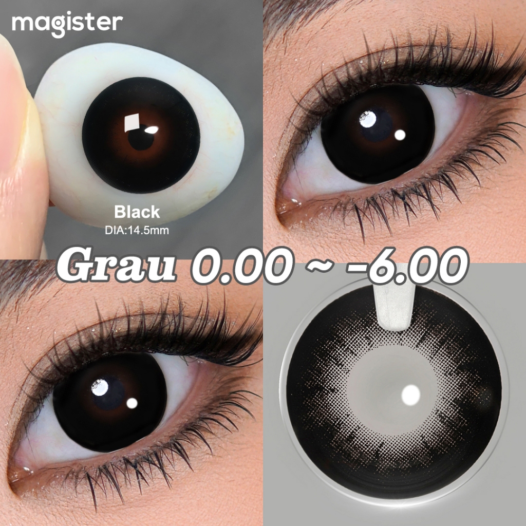0.00~-6.00] DIA 16mm/14.5mm Magister Preto Doll Eyes Lentes De
