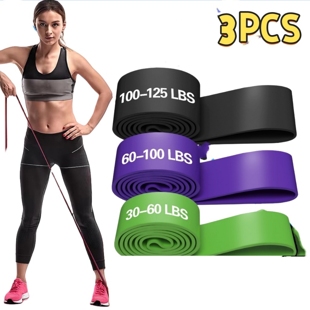 Kit 3 Super Band Elástico Borracha Crossfit Extra Forte Faixas de Resistência