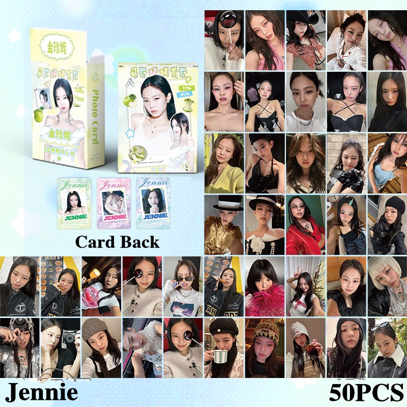 50 Unidades/Caixa BLACKPINK JENNIE Cartão Laser Photocards LOMO