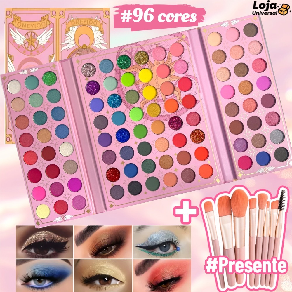 Paleta De Sombra De Olho Em 96 Cores Perolada/Fosca/Com Glitter/Longa Duração expirado até pelo menos 2031-LU em Oferta na Shopee
