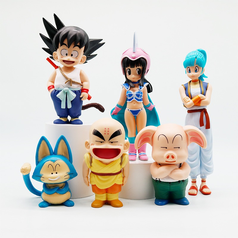 6 Pçs/Set Anime Dragon Ball Zqs Versão Figura Son Goku Krillin Chi