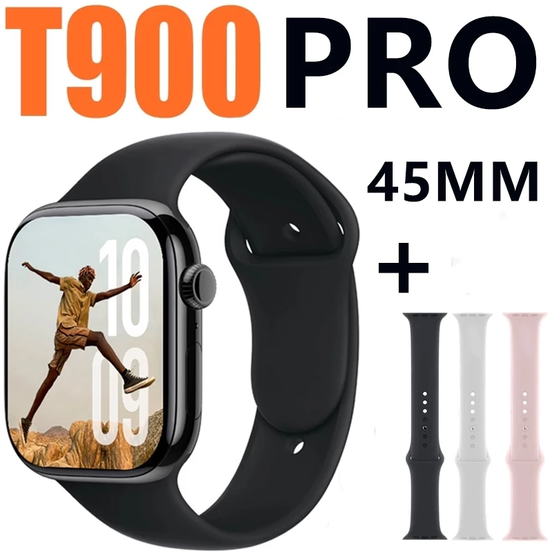 T900 PRO 45MM chamada Bluetooth monitoramento de oxigênio no sangue, música, relógio inteligente feminino masculino