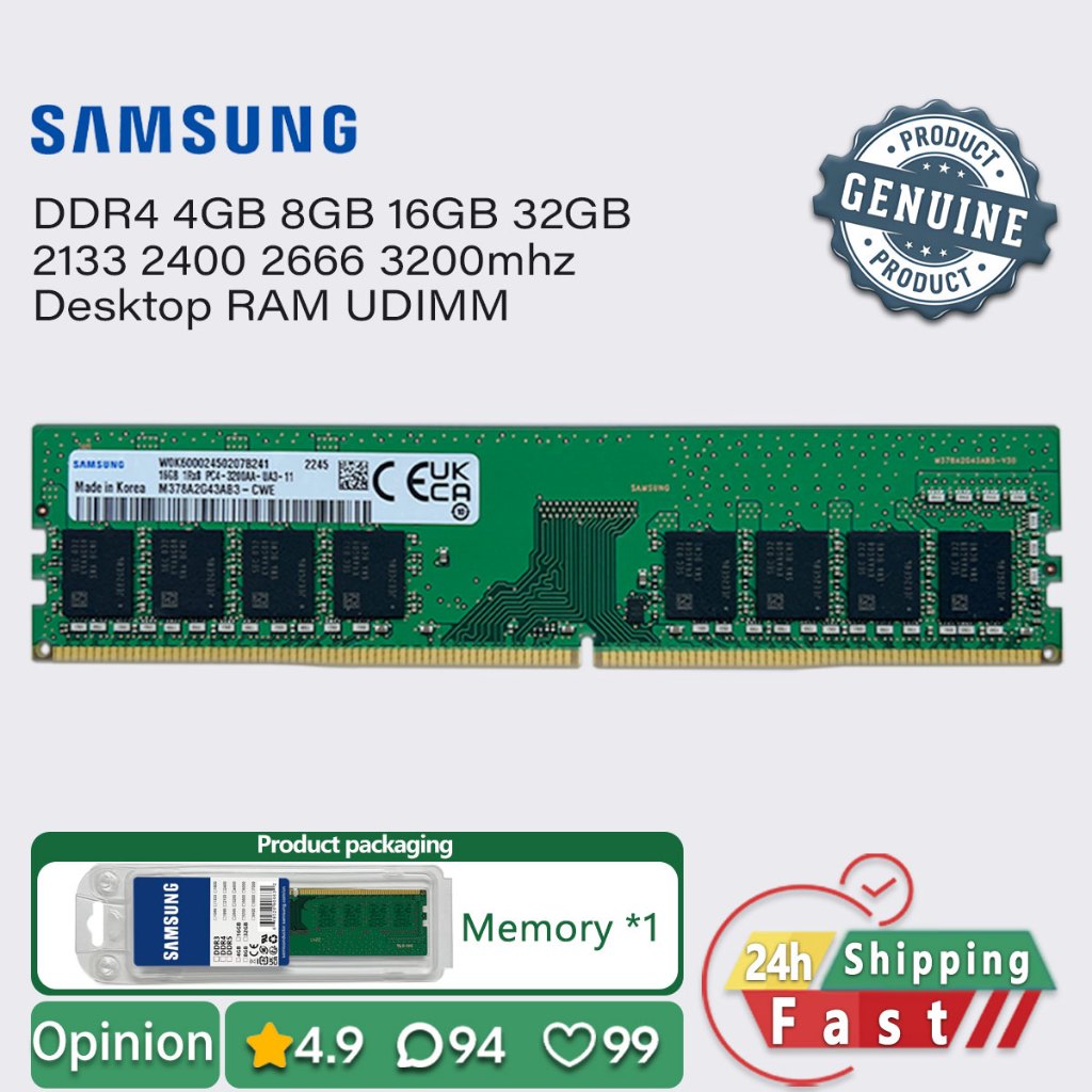Samsung ddr4 8gb 16gb 4gb 3200 2666 2400 2133 Memória desktop RAM PC4 ...