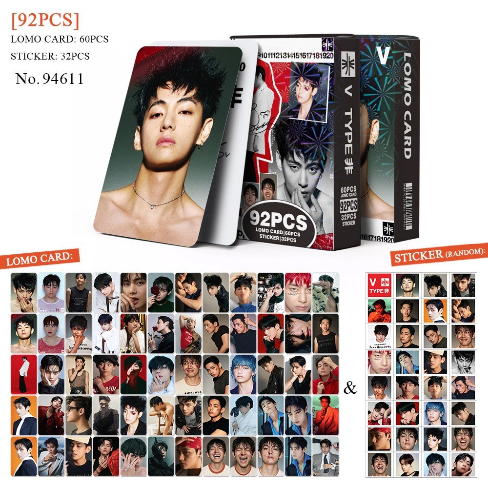 92pcs BTS Photocard Lomo Card SUGA V JK JIN Photo Caixa De Laser